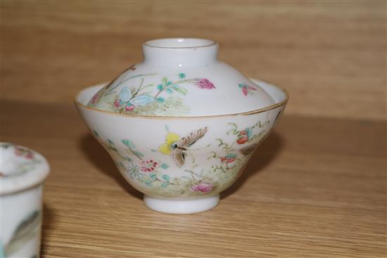 A group of late 19th/early 20th century Chinese famille rose boxes and small jars